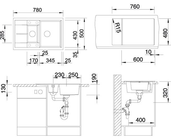 Мойка кухонная Blanco Metra 6 S Compact белая, изображение 5