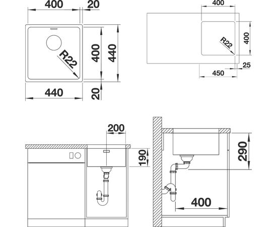 Мойка кухонная Blanco Andano 400-U, изображение 3