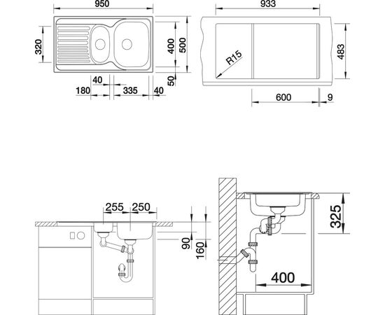 Мойка кухонная Blanco Tipo 6 S Basic сталь матовая, изображение 5