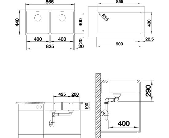 Мойка кухонная Blanco Andano 400/400-IF, изображение 3