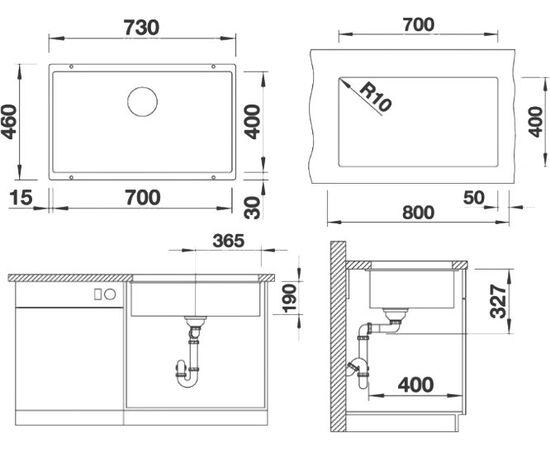 Мойка кухонная Blanco Subline 700-U шампань, Название цвета: шампань, изображение 2