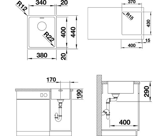 Мойка кухонная Blanco Andano 340-IF, изображение 2