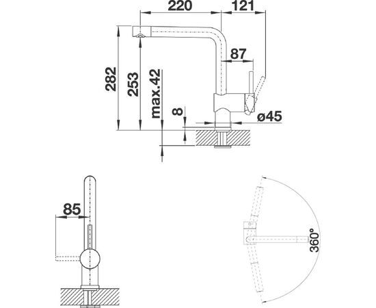 Смеситель Blanco Linus Silgranit 516702 для кухонной мойки, изображение 2