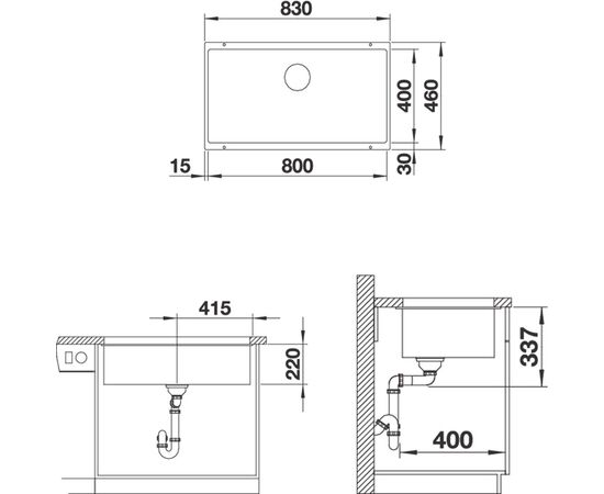 Мойка кухонная Blanco Subline 800-U белая, изображение 2