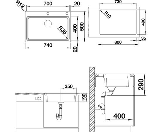 Мойка кухонная Blanco Etagon 700-IF/A, изображение 6