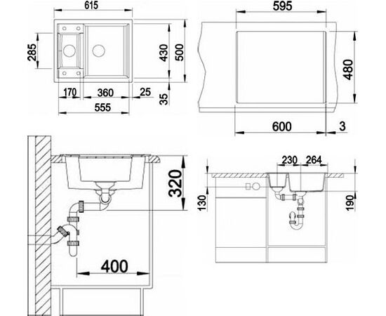 Мойка кухонная Blanco Metra 6 антрацит, Название цвета: антрацит, изображение 5