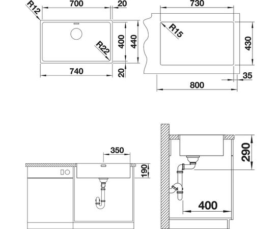 Мойка кухонная Blanco Andano 700-IF, изображение 3