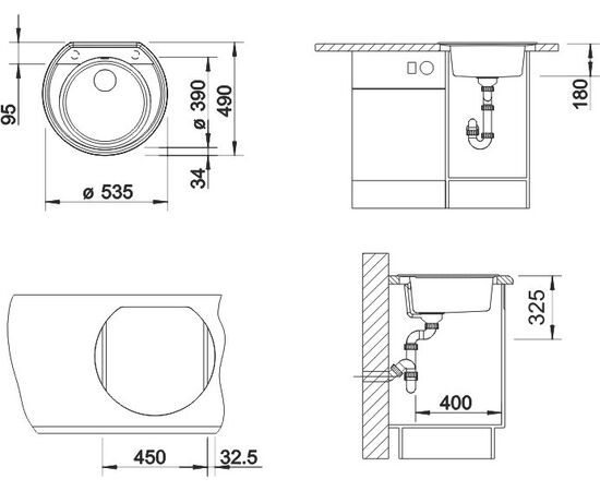 Мойка кухонная Blanco Rondoval 45 черная, изображение 2