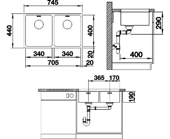 Мойка кухонная Blanco Andano 340/340-U, изображение 4