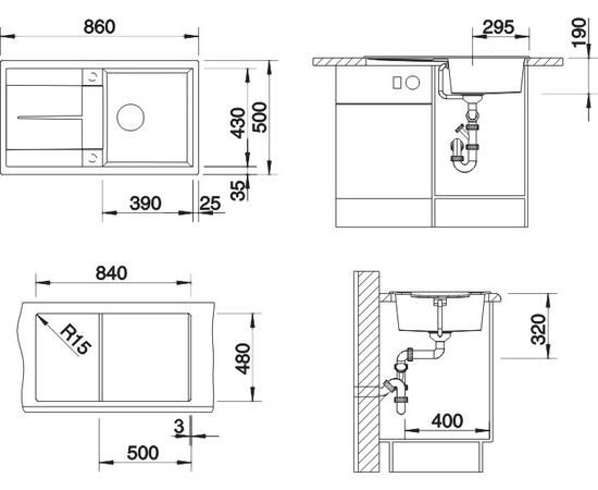 Мойка кухонная Blanco Metra 5S 513036 алюметаллик, Название цвета: алюметаллик, изображение 2