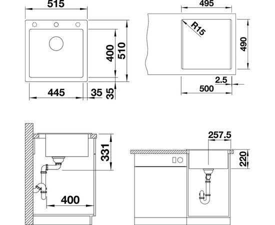 Мойка кухонная Blanco Pleon 5 стиль бетон, Название цвета: стиль бетон, изображение 3