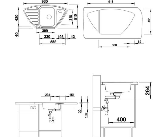 Мойка кухонная Blanco Lantos 9E-IF, изображение 5