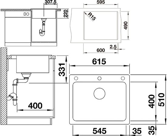 Мойка кухонная Blanco Pleon 6 черная, изображение 2