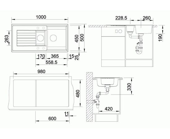 Мойка кухонная Blanco Zia 6S 514744 шампань, Название цвета: шампань, изображение 6