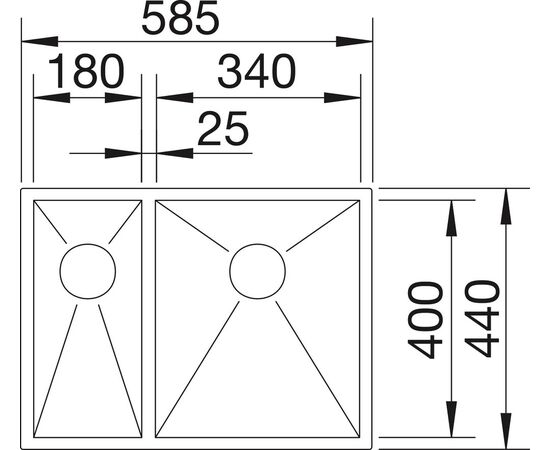 Мойка кухонная Blanco Zerox 340/180-IF L, изображение 4