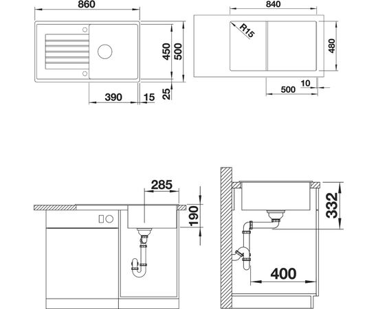 Мойка кухонная Blanco Zia 5S 526016 черная, изображение 2