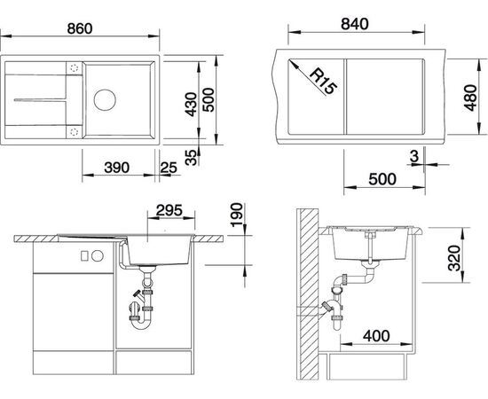 Мойка кухонная Blanco Metra 5S 513038 жасмин, Название цвета: жасмин, изображение 7