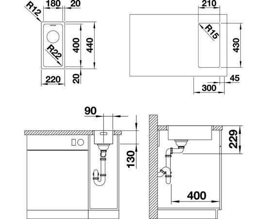 Дополнительная мойка Blanco Andano 180-IF, изображение 2