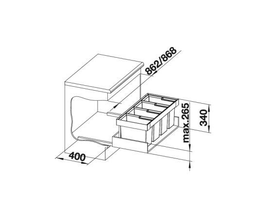 Система сортировки мусора Blanco Flexon II 90/4  521475, изображение 4