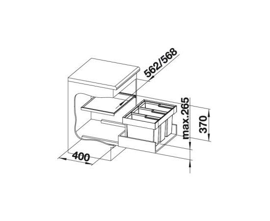 Система сортировки мусора Blanco Flexon II 60/3  521472, изображение 5