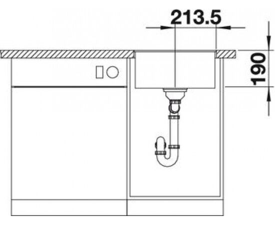 Кухонная мойка Blanco Subline 400-F темная скала  523495, изображение 4