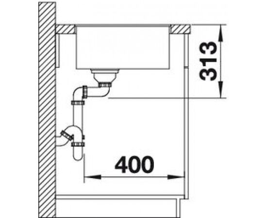 Кухонная мойка Blanco Subline 400-F темная скала  523495, изображение 5