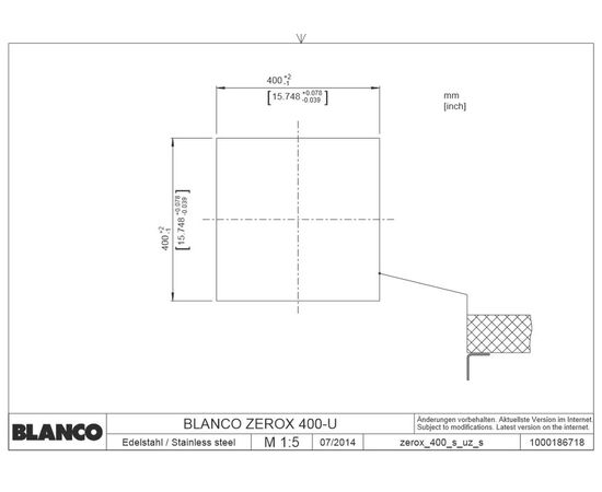 Кухонная мойка Blanco Zerox 400-U Durinox  521558, изображение 6