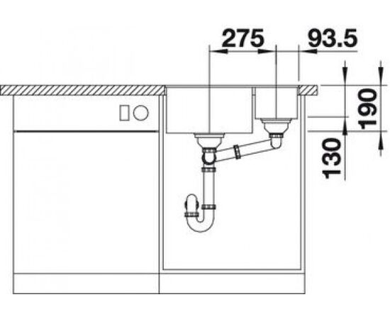 Кухонная мойка Blanco Subline 340/160-F антрацит  523568, изображение 3