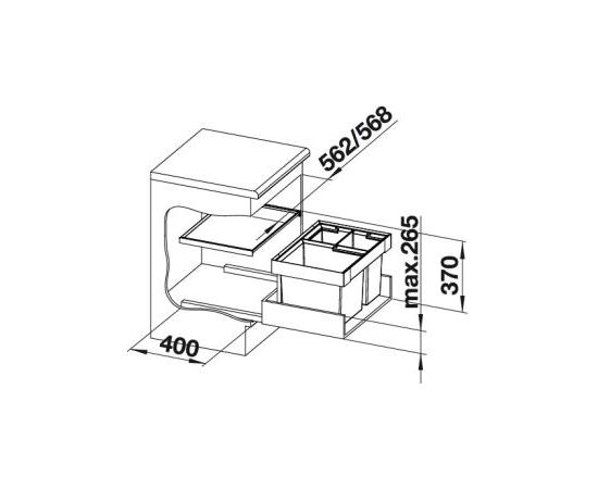 Система сортировки мусора Blanco Flexon II XL 60/3  521473, изображение 6